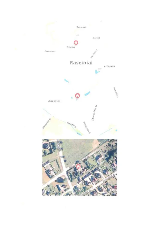 Žemės sklypas su nebaigtu statyti gyvenamuoju namu ir pagalbiniais statiniais Raseiniuose