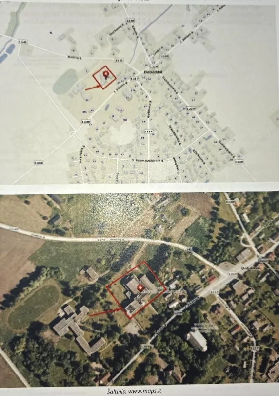 Administracinio pastato ir kultūros namų pardavimas su žemės sklypo dalimi