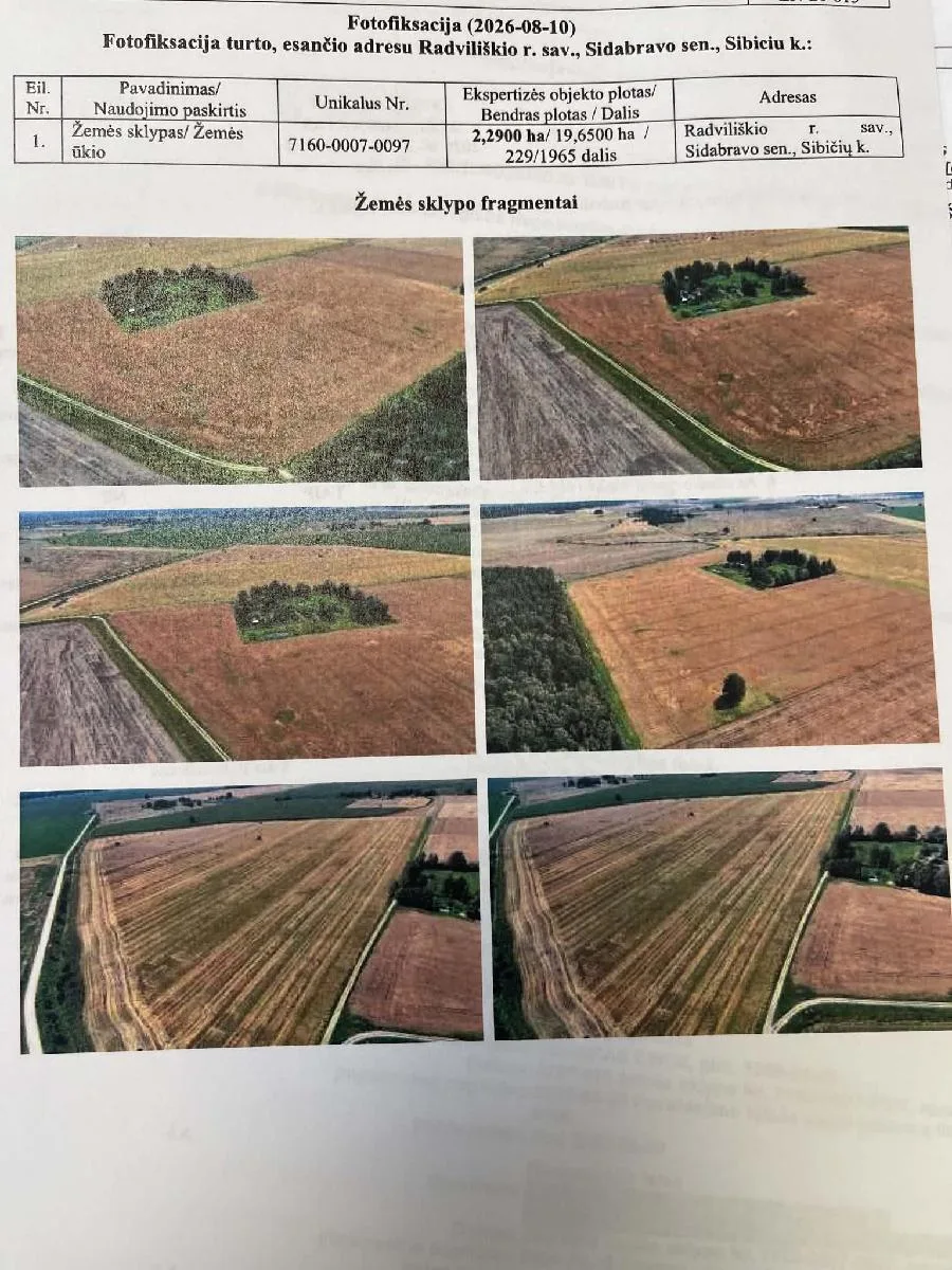 Žemės ūkio paskirties sklypo dalis Radviliškio r. sav., Sibičių k.