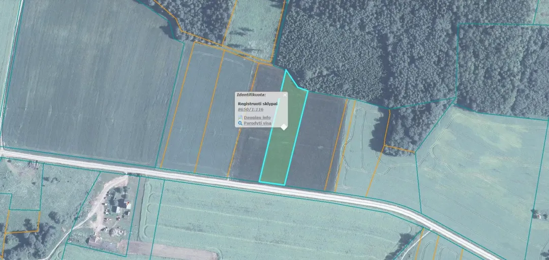 0,72 ha žemės ūkio paskirties sklypas Gaspariškių kaime