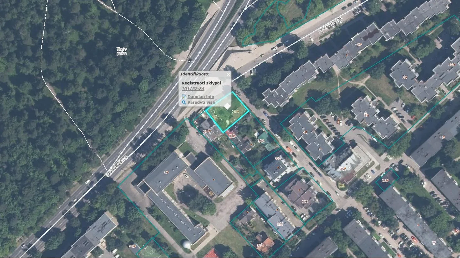Parduodama 136/643 dalis žemės sklypo Vilniuje, S. Konarskio g. 34A