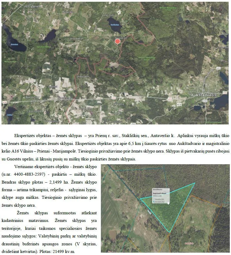 Miškų ūkio paskirties žemės sklypas Prienų r. sav., Antaveršio k., 214,99 a