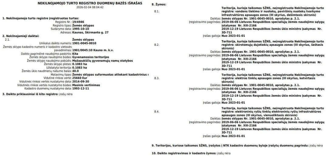 Dalies žemės sklypo ir statinių pardavimas Skirmanto g. 27, Kaune