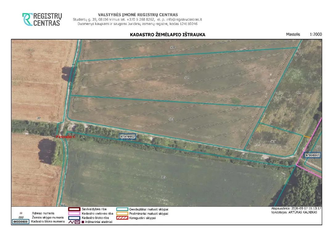 Parduodamas 2,06 ha žemės ūkio paskirties sklypas Kalneliškių k., Pasvalio r. sav.