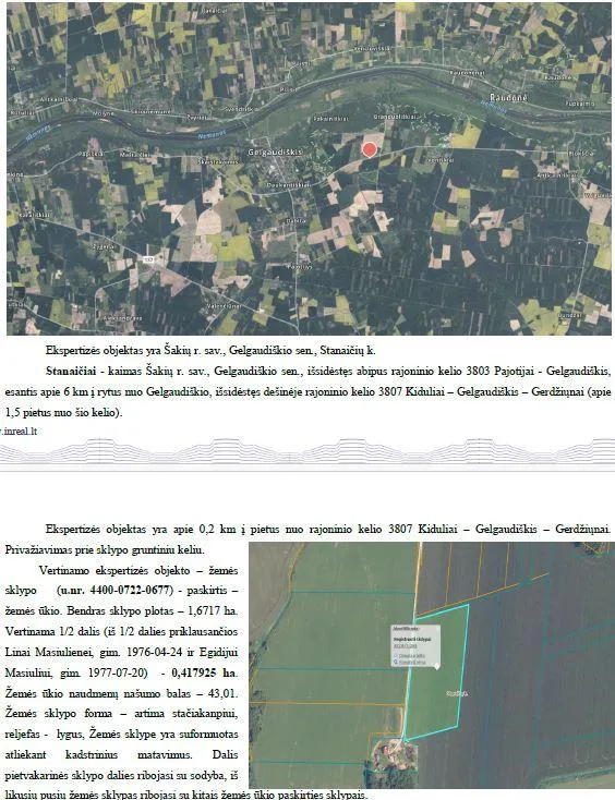 1/4 žemės ūkio paskirties sklypo dalis Stanaičių k., Šakių r. sav.