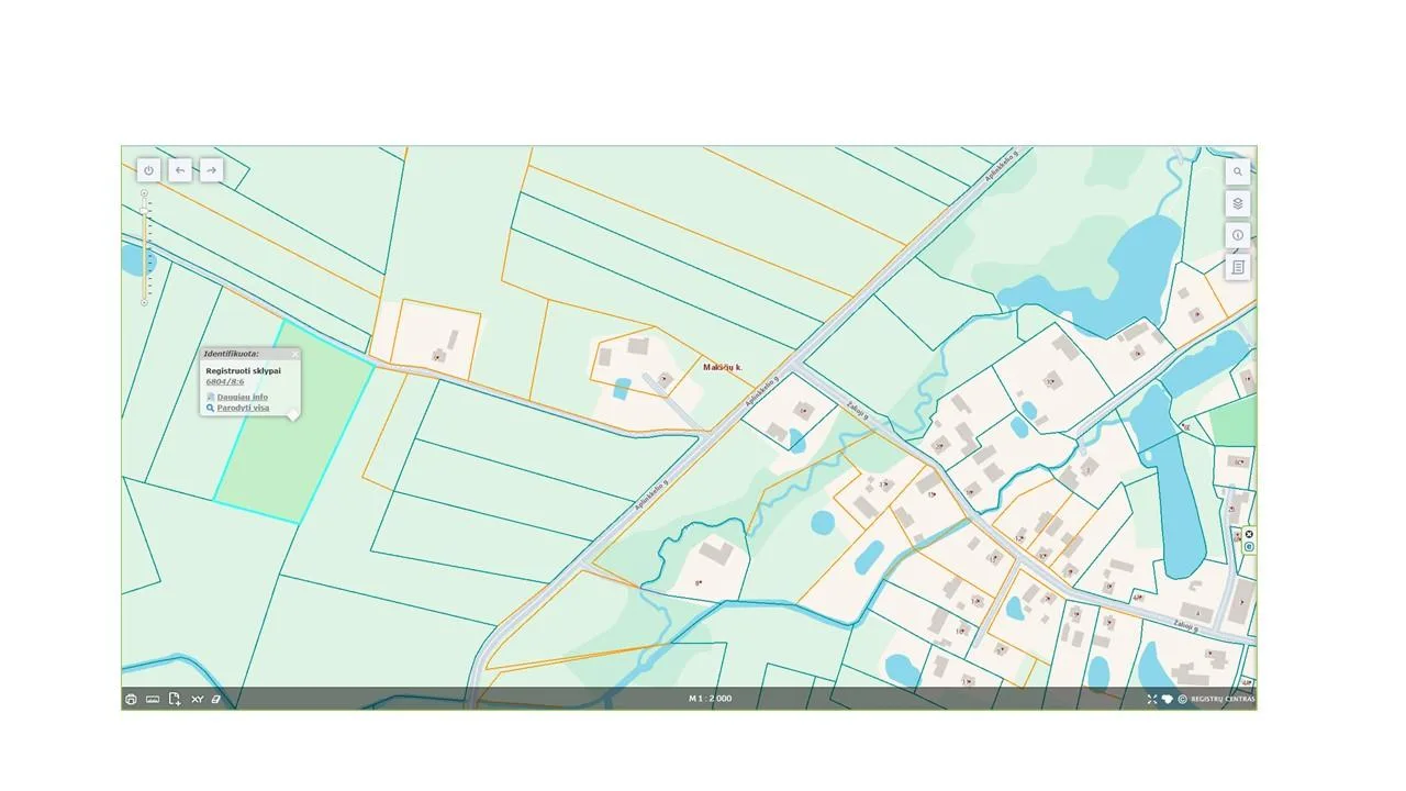 1/2 žemės sklypo dalis, 75 a, Makščių k., Plungės r. sav.