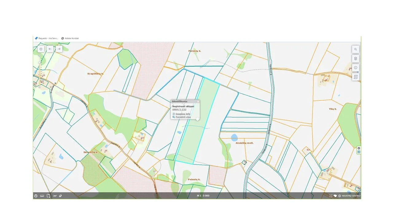 1/2 žemės sklypo dalis, 4,4 ha, Pelenių k., Plungės r. sav.