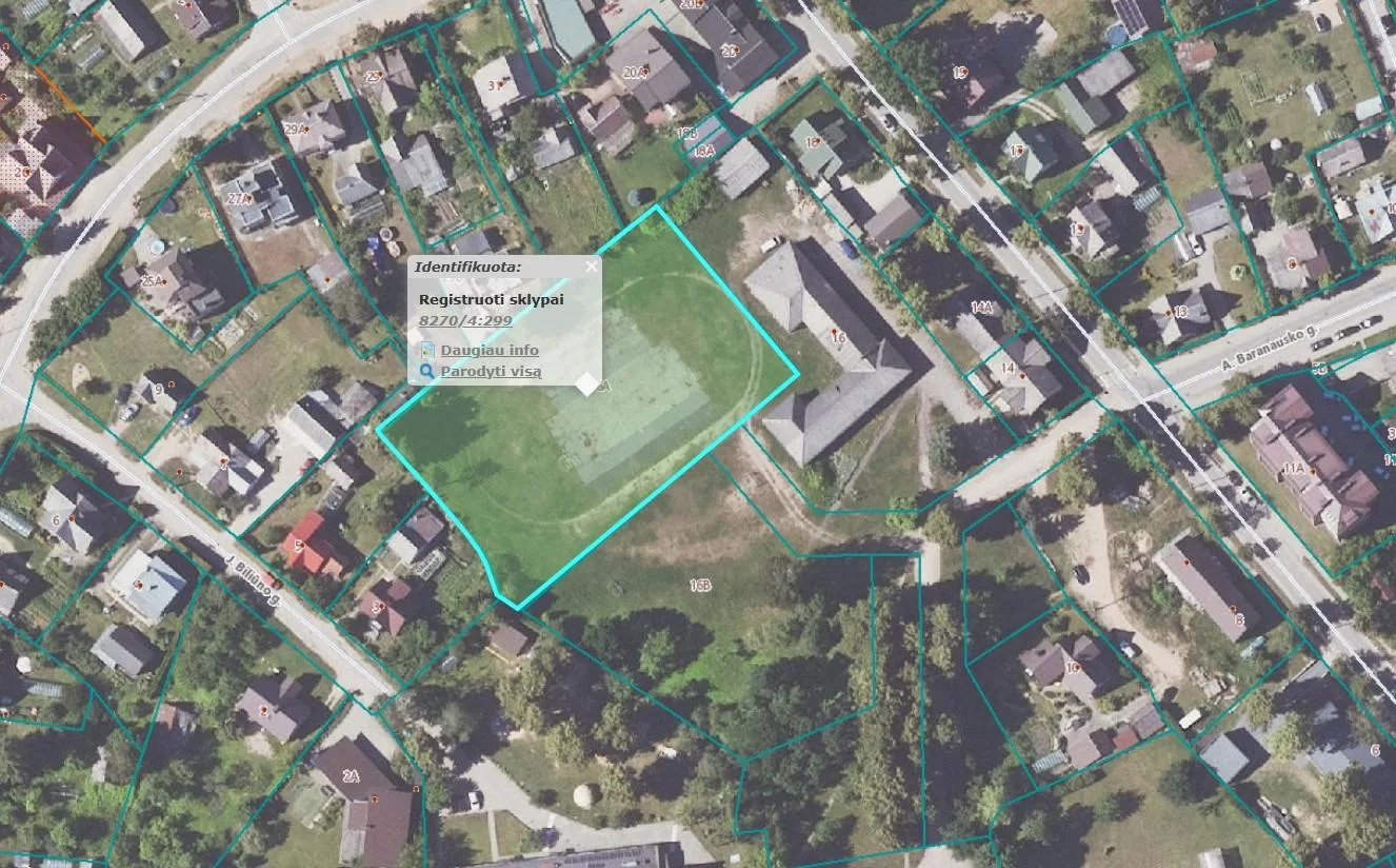 Išnuomojamas 42,52 a valstybinės žemės sklypas Utenoje, Vyžuonų g. 16A
