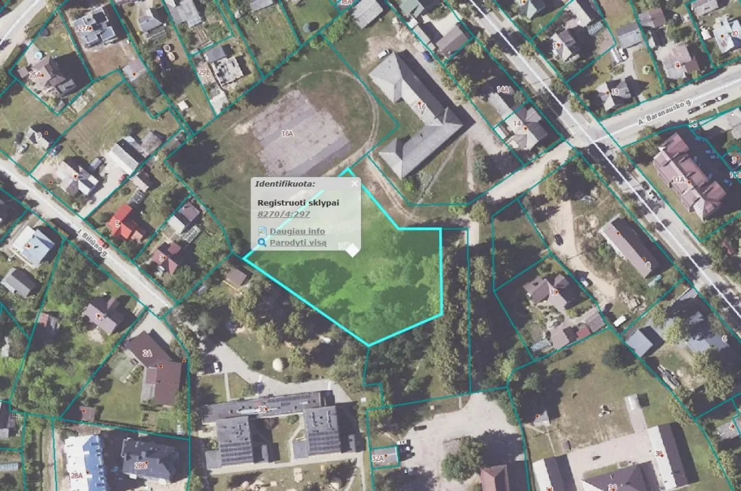 Išnuomojamas valstybinės žemės sklypas Utenoje, Vyžuonų g. 16B, 32,5 a